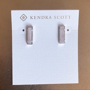 Kendra Scott Lady Rose Quartz silver Bar Earrings